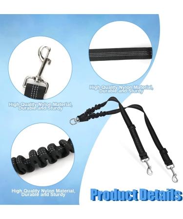 360 Rotatable Double Dog Leash for Two Dogs | Adjustable Reflective Leash for Small Medium & Large Dogs | Perfect for Walking Training & Jogging - Buy Online on SooperMarket.com