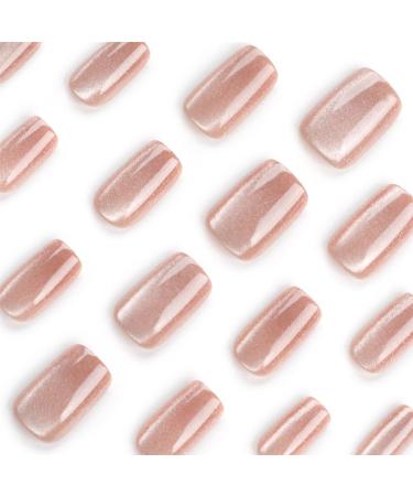 Ruarby Detachable False Nails Full Cover False Nails Medium Short False Nails Cat Eye Press on Nails Stick on Nails for Women JP3092 - Buy Online on SooperMarket.com