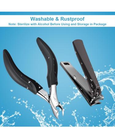 Orelex Nail Scissors - Professional Stainless Steel Nail Cutters for Thick Nails with Ergonomic Grip & Nail File | International Shipping Available - Buy Online on SooperMarket.com