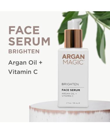 Argan Magic Brighten Face Serum - Vitamin C & Argan Oil for Hydration Dark Spot Reduction Fine Lines & Wrinkles (2 oz) - International Shipping Available - Buy Online on SooperMarket.com
