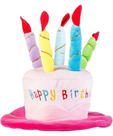 Cute Birthday Cake Hat for Pets with 5 Color Candles - Blue - Buy Online on SooperMarket.com