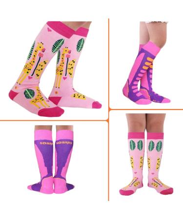 Kids Ski Socks - Winter Warm Thick Thermal Long Socks for Skiing & Snowboarding - Pink - Buy Online on SooperMarket.com
