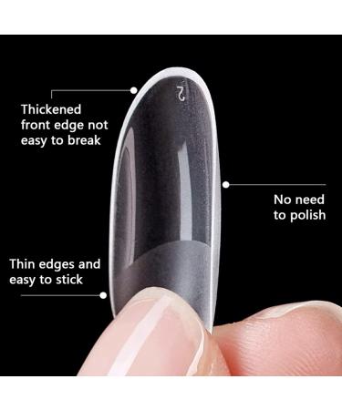 240 Pieces Full Cover Nail Tips - Clear Almond Shape No Wrinkle 12 Sizes Included | Perfect for DIY Manicure & Press-On Nails | International Shipping Available - Buy Online on SooperMarket.com
