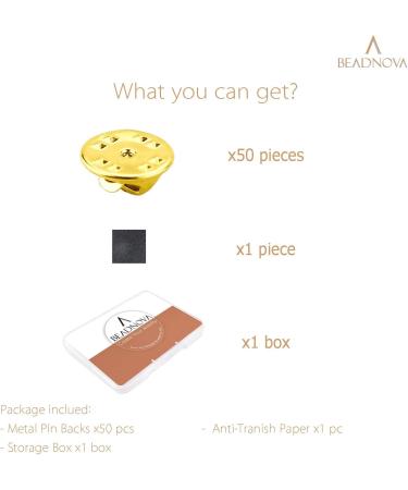 Beadnova Butterfly Clutch Metal Pin Backs - 50 Gold Lapel Pin Backings - Buy Online on SooperMarket.com