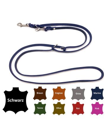 Dog liner Small dogs / large dogs 2m / 2.40m / 2.80m / 3.50m / 5m Double linen adjustable (2.40m x 12mm navy blau) 2.40m x 12mm navy blau