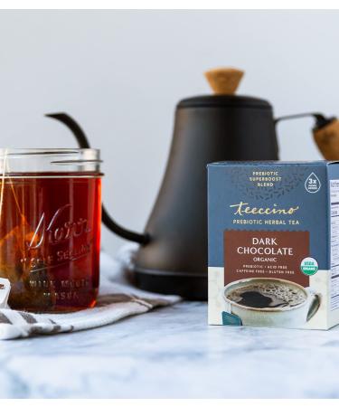 Buy Teeccino Organic Dark Chocolate Herbal Tea - Caffeine Free Prebiotic - 10 Tea Bags (60g) - Buy Online on SooperMarket.com