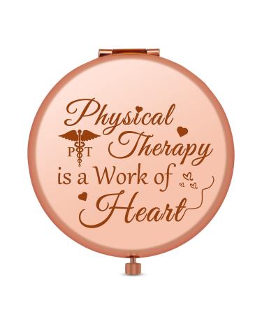 Physical Therapy Appreciation Gifts Thank You Gifts for Therapist Rose Gold Compact Mirror Physical Therapy Gifts PT Graduation Gift Birthday Christmas Thanksgiving Gifts for Physical Therapy