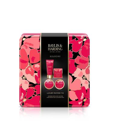 Baylis & Harding Boudiore Cherry Blossom Luxury Pamper Tin Gift Set (Pack of 1) - Vegan Friendly Cherry Blossom Pamper Tin