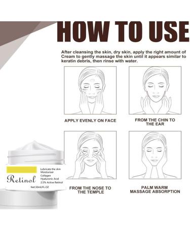 Buy Retinol Cream for Face - Anti-Aging Moisturizer with Hyaluronic Acid | Nourishing Anti-Wrinkle Repair Cream for All Skin Types - 1.05 Oz - Buy Online on SooperMarket.com