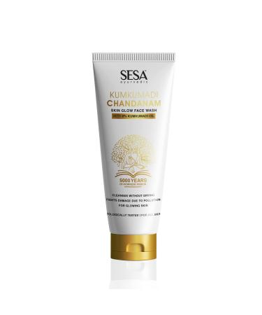 SESA 8% Kumkumadi Chandanam Face Wash Glowing Skin Cleanses without Drying For Men & Women All Skin Types Dermatologically Tested 100 ml or 3.4 oz