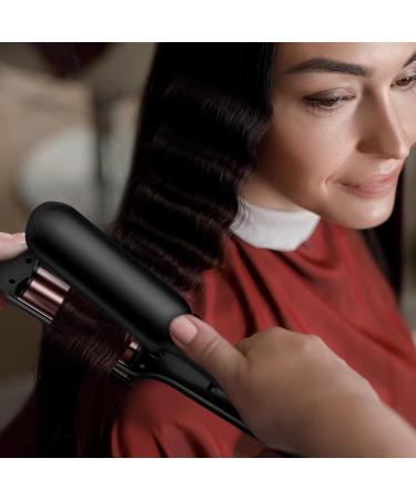 Double Barrel Curling Iron Wand | Perfect Wavy Crimper for Short Hair | International Shipping Available - Buy Online on SooperMarket.com