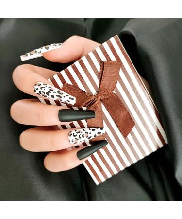 Dajidafu 1 Set French Tip Press on Nails Frosted Manicure Artificial Fingernails Matte Decals Wraps Full Cover Salon DIY - Buy Online on SooperMarket.com
