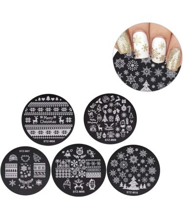Lurrose Christmas Nail Stamps - 5 Snowflake Designs for DIY Nail Art & Manicure Decor - Buy Online on SooperMarket.com