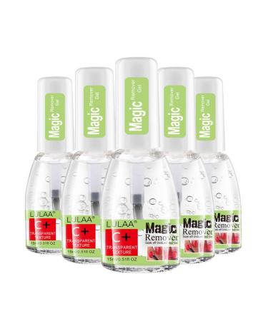 Gel Nail Remover Gel Burst Magic Soak Off Remover Nail Cleaner Manicure Easily & Quickly 15ML 0.5 Fl Oz (Pack of 5)