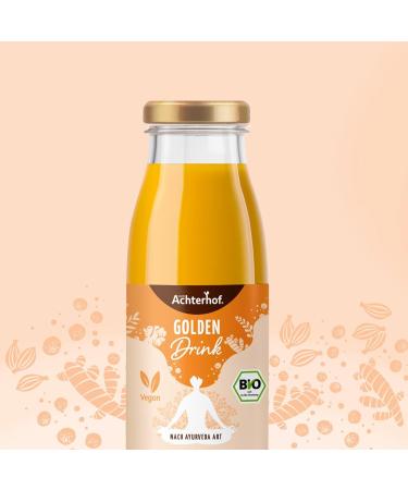 Golden Drink Bio - 6 Juice Shots with Turmeric Ginger & Ayurvedic Herbs | 250ml Bottles | International Shipping Available - Buy Online on SooperMarket.com
