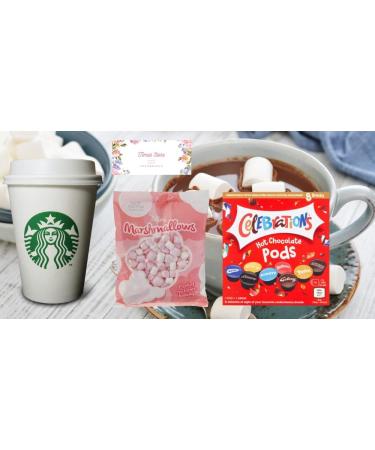 Temas Celebrations Hot Chocolate Pods Gift Set includes Celebrations Hot Chocolate pods (8 pods) Short Bread Biscuit Marshmallows Reusable Coffee Cup & Sleeves Hot Chocolate Stirrers |Easter - Buy Online on SooperMarket.com