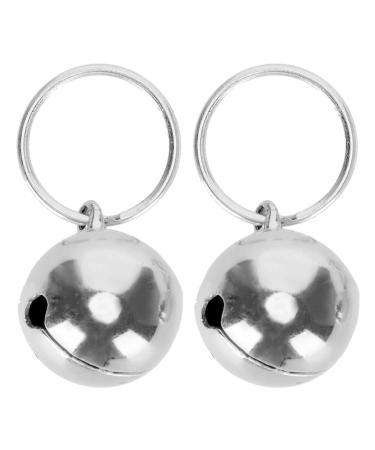 Crisp Sound Round Charm Extra Loud Pair of Cat & Dog Brass Portable Bells Collar Charm Bells for Save Birds & Wildlife silver