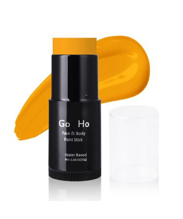 Go Ho Water Based Orange Face Paint Stick Washable (1.06 Oz) Non-toxic Cream Body Paint Full-coverage Face Body Paint Makeup Stick for Adults Children Theater Halloween SFX Cosplay