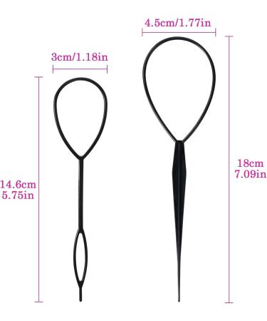 Sularpek Tail Hair Tool 2 pcs Durable Hair Looping Tool Tail French Braid Loop Tool Fashion Hair Braiding Tool for Making Women and Girls Hair Style (Black) - Buy Online on SooperMarket.com