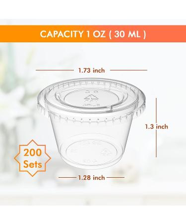 Turbo Bee 1oz Portion Cups with Lids - 200 Sets | Jello Shot & Sauce Containers - Buy Online on SooperMarket.com