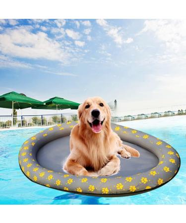 Pet Float Raft Puppies Swimming Floating Raft Pet Dog Cat Pool Float Inflatable Bed Beach Toy for Dogs Ring Raft Float for Pet Gray - Buy Online on SooperMarket.com