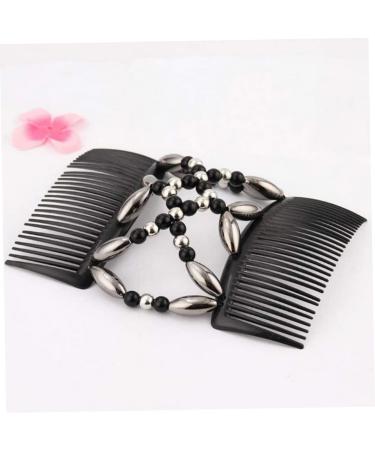 Beaded Hair Combs Stretchy Double Comb Hair Clips Stretchy Hair Comb Beads Hair Combs Elastic Hair Combs Vintage Beads Hair Comb for Women Hair Combs for Women Elastic Hair Slides - Buy Online on SooperMarket.com