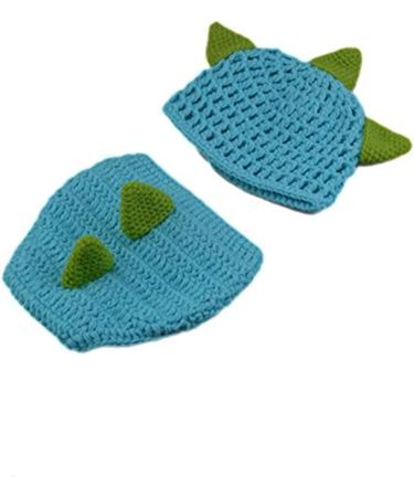 Leroro Newborn Dinosaur Costume Set for Photography - Crochet Knitted Outfit with Hat and Pants (0-12 Months) - Buy Online on SooperMarket.com