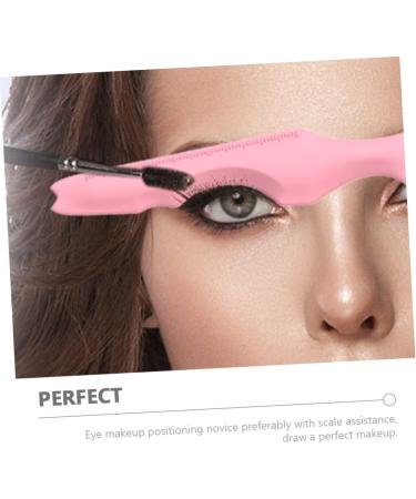 PLAFOPE Silicone Eyeliner Stencil 2pcs Silicone Beauty Ruler Eyelash Spoolies Face Cream Applicator Eyebrow Template With Wings 15.00X4.15X0.50CM Pink-1 - Buy Online on SooperMarket.com