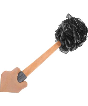 Charcoal Bath Ball & Long Handle Shower Sponge - Exfoliating Body Scrubber for Women & Adults | Skin Cleaning Essentials - Buy Online on SooperMarket.com