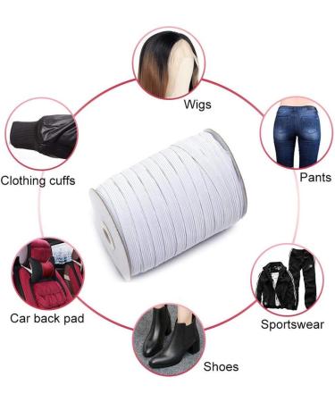 Abbaoww 144 Yard White Braided Elastic Cord - 3/8 Inch Springy Stretch Band for Sewing - Buy Online on SooperMarket.com