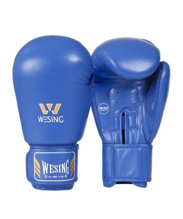 Wesing Boxing Gloves Aiba approved Leather - blue - 340.2 g (12 oz)