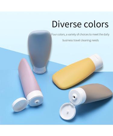 4-Piece 60ml Travel Bottle Set - Leak-Proof Refillable Easy to Use & Colorful Travel Containers - Buy Online on SooperMarket.com