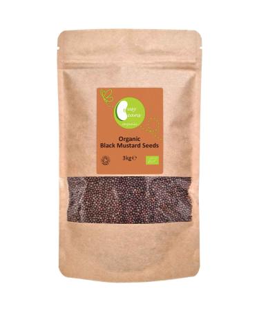 Organic Black Mustard Seeds - Certified Organic - by Busy Beans Organic (3kg)