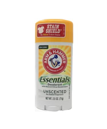 Arm & Hammer Essentials Natural Deodorant  Unscented 2.5 oz (71 g)