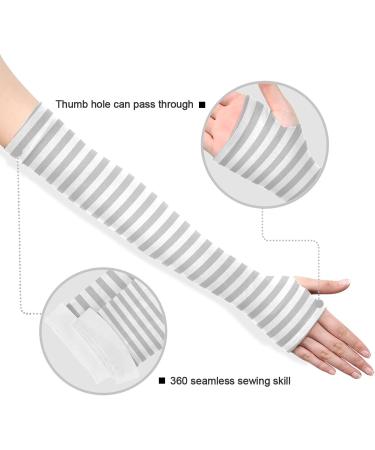 Grey Striped Compression Arm Sleeve - UPF 40+ Sun Protection for Men & Women - Buy Online on SooperMarket.com
