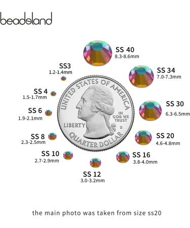 Buy Beadsland 1440 Flat Back Rhinestones - Green Volcano SS10 Nail Crystals for Stunning Nail Art - Buy Online on SooperMarket.com