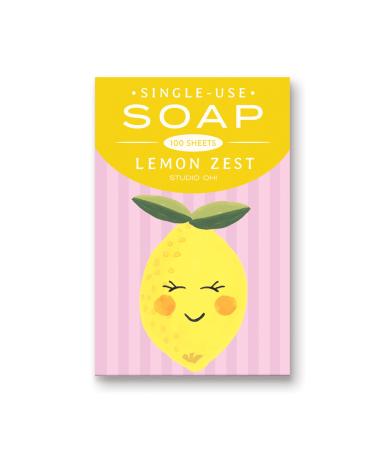 Single-Use Soap Sheets by Studio Oh! - 100-Count - Citrus Bliss - Portable Hand Washing Soap Sheets in Lemon Zest for On-the-Go Hand Cleaning - Add to Pocket, Purse, or Travel Bag