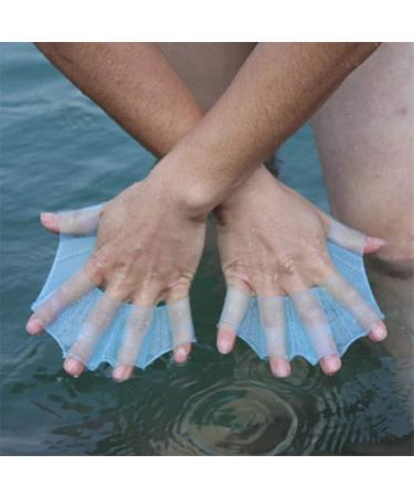 EXCEREY Silicone Swimming Gloves - 2 Pairs, Blue Large | Water Resistance, Webbed Design for Aquatic Training, Fitness Paddle Aerobics - Men Women Kids - Buy Online on SooperMarket.com