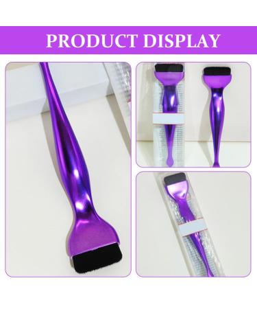 NOLITOY Makeup Foundation & Concealer Brush Set | Flat Top & Eye Shadow Brushes with Spoon for Liquid Blending - Purple - Buy Online on SooperMarket.com