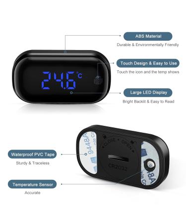 Ankilo Aquarium Thermometer - Digital Touch Screen LED Temperature Meter for Freshwater & Marine Reptiles - Buy Online on SooperMarket.com