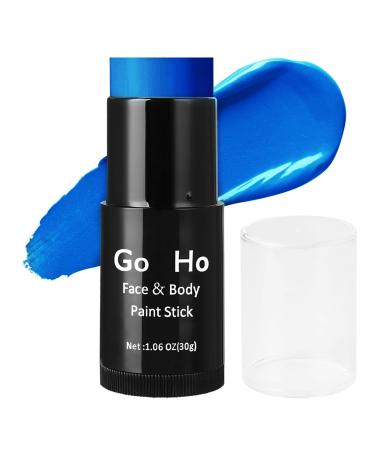 Go Ho Cream-Blendable Blue Face Paint Stick (1.06 Oz) Blue Full Body Paint Stick for Adults Children Halloween Cosplay SFX Makeup Waterproof