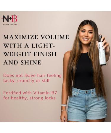 N+B Volumizing Spray | Medium Hold Fast Drying Lightweight | Non-Sticky Fights Frizz Heat Protectant Adds Volume | For All Hair Types and Textures | 10 oz - Buy Online on SooperMarket.com