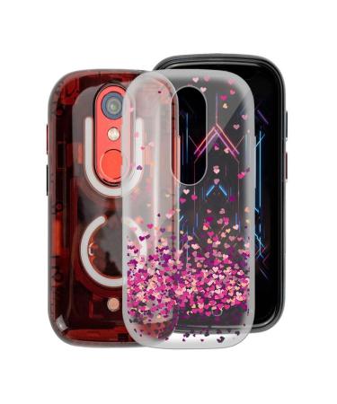 KJYFOANI Phone Case for Unihertz Jelly Star (3.00") Shockproof Bumper Soft Cover Shell Ultra-Slim Stylish X Anti-Yellowing Protection Case for Unihertz Jelly Star for Women/Girl - Pink Love