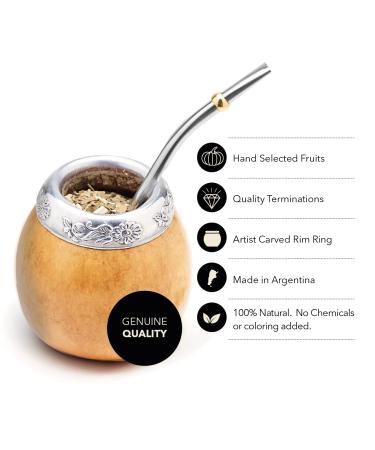 Balibetov Yerba Mate Set - 2 Argentine Gourd Cups 100g Loose Yerba Mate 2 Bombillas & Cleaning Brush | International Shipping Available - Buy Online on SooperMarket.com