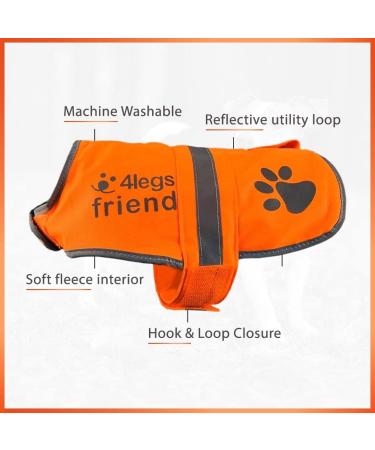 Reflective Light Fleece Dog Coat - High Visibility & Safety - 5 Sizes Available | Perfect for Outdoor Activities - Orange M - Buy Online on SooperMarket.com