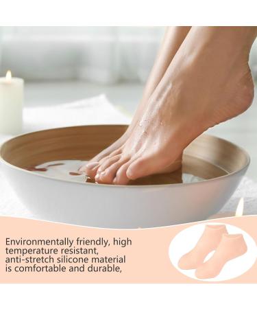 LINXINS 2 Pairs Pedicure Silicone Socks & Gloves Silicone Socks for Cracked Feet Women Foot SPA Pedicure Silicone Socks for Repairing Dry Feet Cracked Heels and Softening Rough Skin - Buy Online on SooperMarket.com