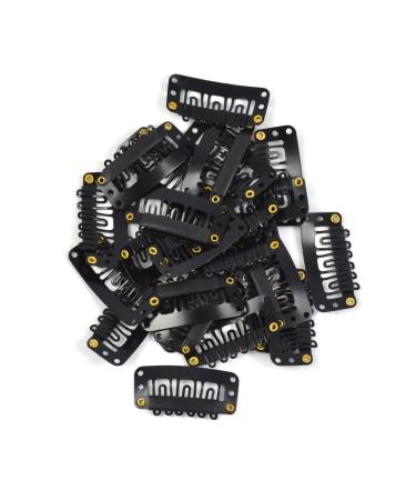 50 Pieces U-Shape Metal Snap Clips for Hair Extensions - 32mm Black 6-Teeth Combs with Rubber - Durable Wig Clips - Buy Online on SooperMarket.com