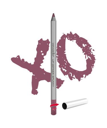 Mirabella Lip Definer Pencil  Spunky - Retractable Line & Define Lip Liner with Sharpener - Long-Lasting  & Ultra-Creamy Formula with Vitamin C & E is Smoothing & Moisturizing - Gluten & Cruelty-Free