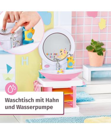 Shop Baby Born Bath Washbasin - Interactive Doll Playset with Light Sound Toothbrush Soap Dispenser & More | 832707 by Zapf Creation - International Shipping Available - Buy Online on SooperMarket.com