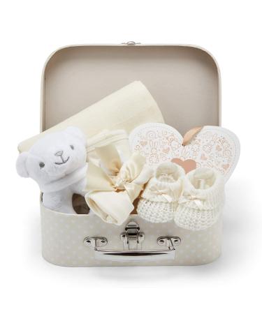 Baby Box Shop Gender Reveal Gifts - 7 Neutral Baby Gifts Set Baby Gifts Newborn Unisex Baby Reveal Gifts - Baby Shower Gifts Set for Newborn Unisex Baby Gift Hamper Unisex Newborn Gifts - Cream Small Cream